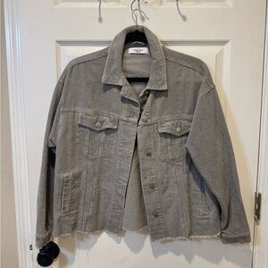 Corduroy Jacket - Gray Washed women's jacket